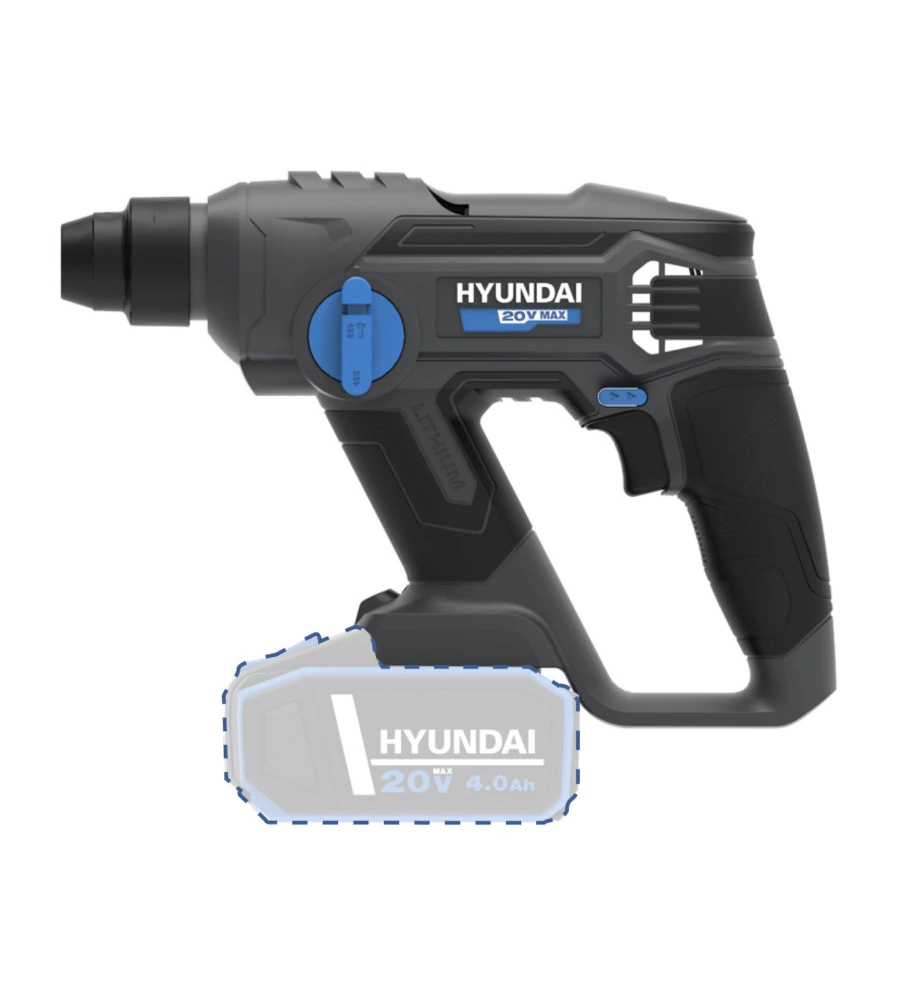 Trapano martello tassellatore a batteria hyundai 1,3 j 20v, solo corpo macchina - cod. 25875