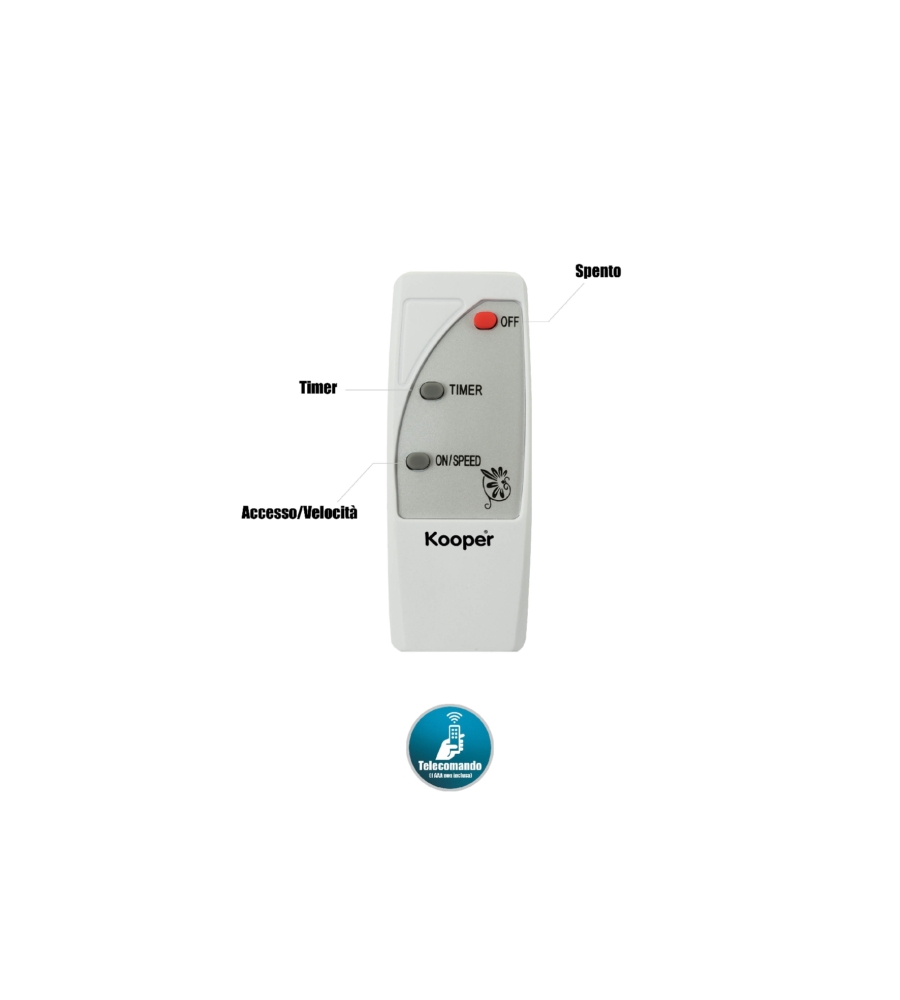 Ventilatore a piantana kooper nero 45w