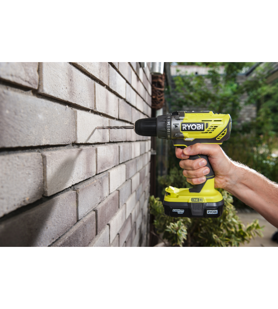 Kit trapano a percussione a batteria ryobi "r18pd3-140sa" con set punte 18v 4ah e caricabatterie