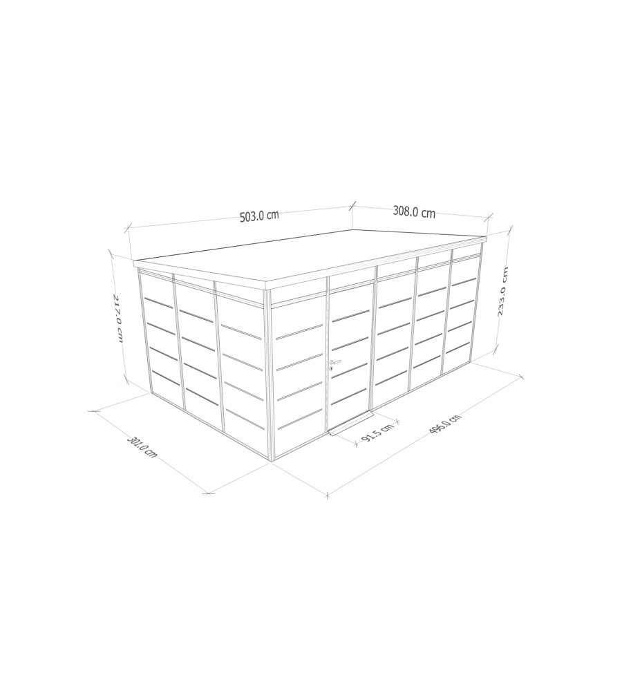 Casetta da giardino prefabbricata in pvc e alluminio artplast 'modulare' nero e grigio 3x5 mt
