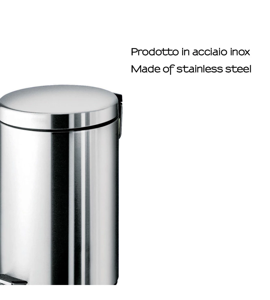 Portarifiuti gedy "argenta" cromato in acciaio 31,8x20,5x26,5 cm