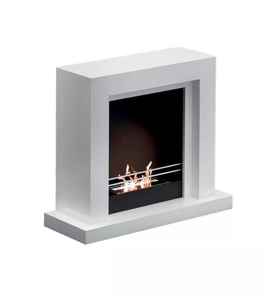 Outlet - difetti estetici - biocamino da pavimento tecno air system "ruby modello camogli" bianco
