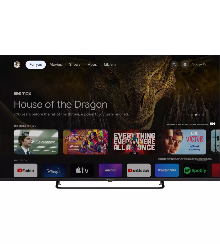Televisore frameless hyundai "hn-43ev3usg" ultra hd 4k 55"
