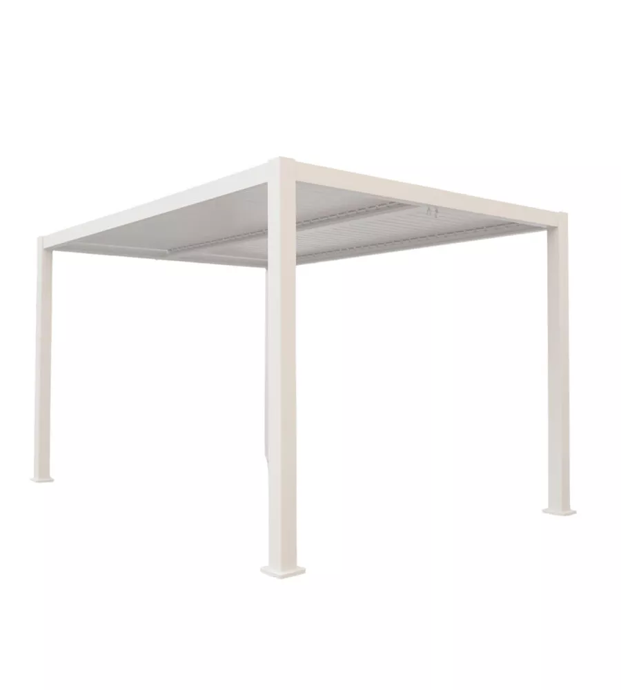 Pergola bioclimatica riviera "clematis" in alluminio bianco 400x300x240 cm