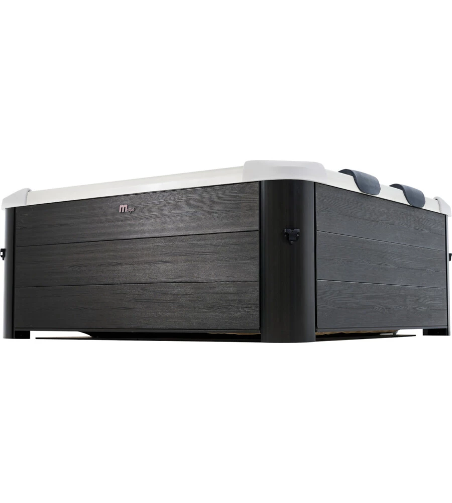 Piscina idromassaggio spa riviera "oslo plus" in pvc grigio scuro effetto legno 180x180x65 cm
