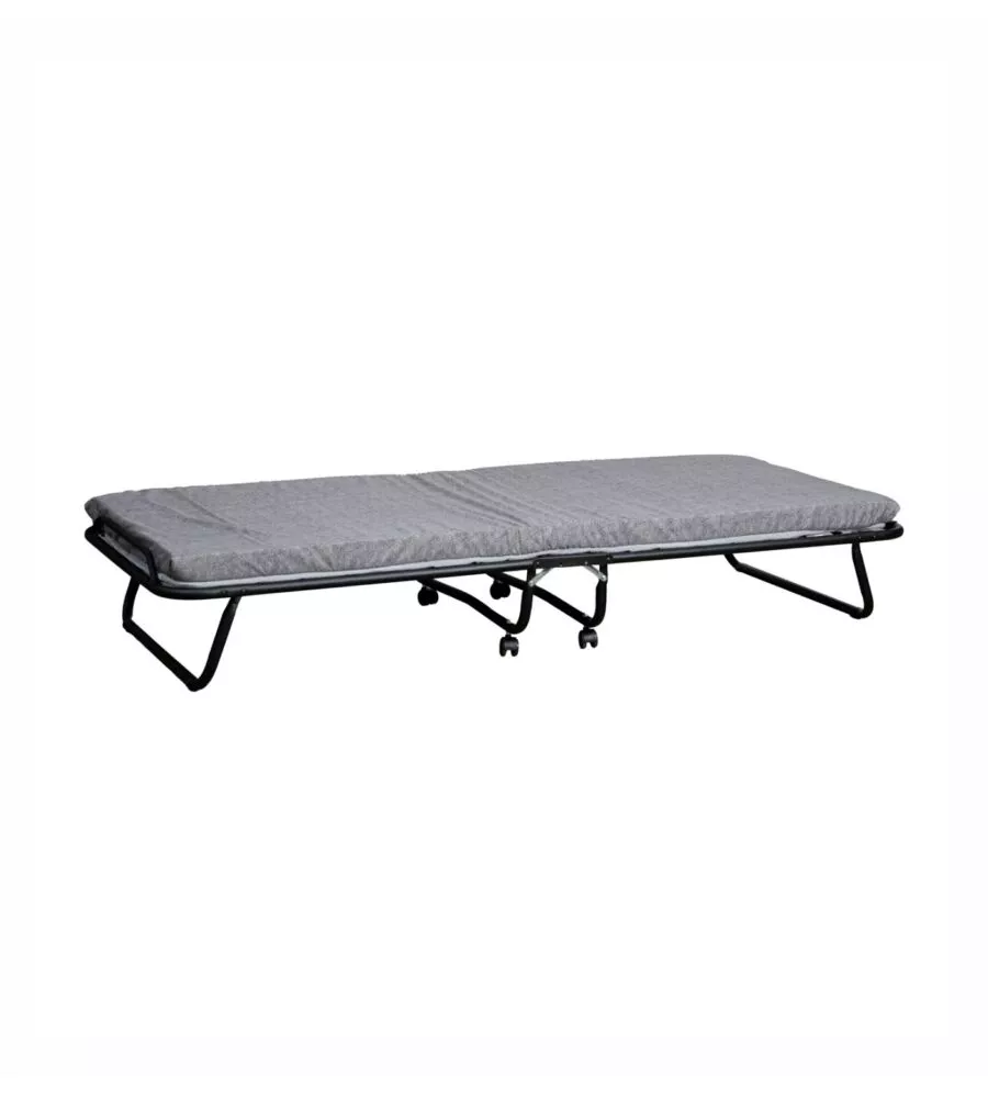 Brandina singola pieghevole somnus con rete a maglia e materasso 80x190 cm