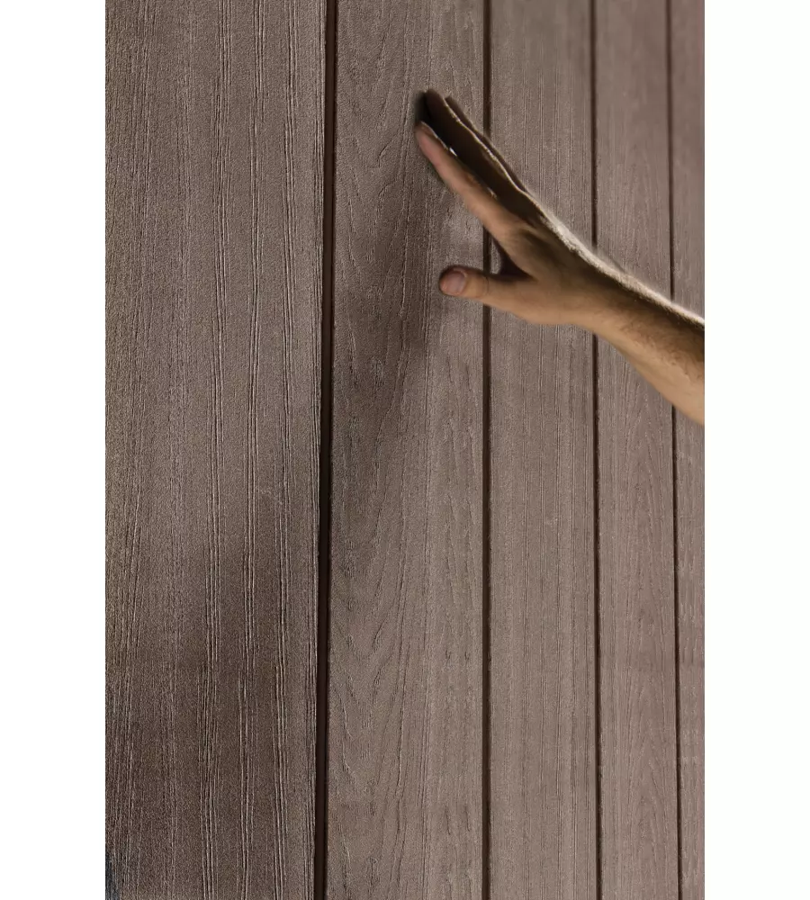 Casetta da giardino keter "newton+ 757/775" in resina marrone doppia opzione montaggio 230x223,8x246 cm