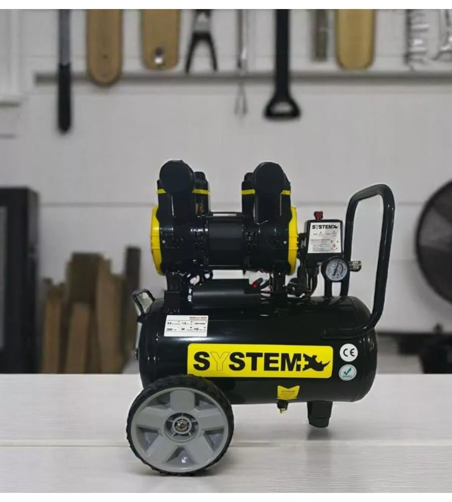Compressore aria silenziato system+ 24l