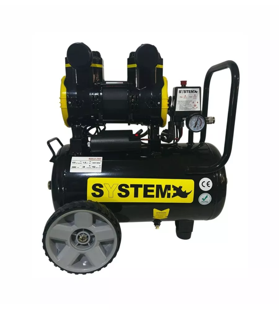 Compressore aria silenziato system+ 24l