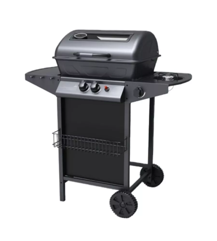 Barbecue a gas arnold "nevada" con finestra in vetro 3 bruciatori