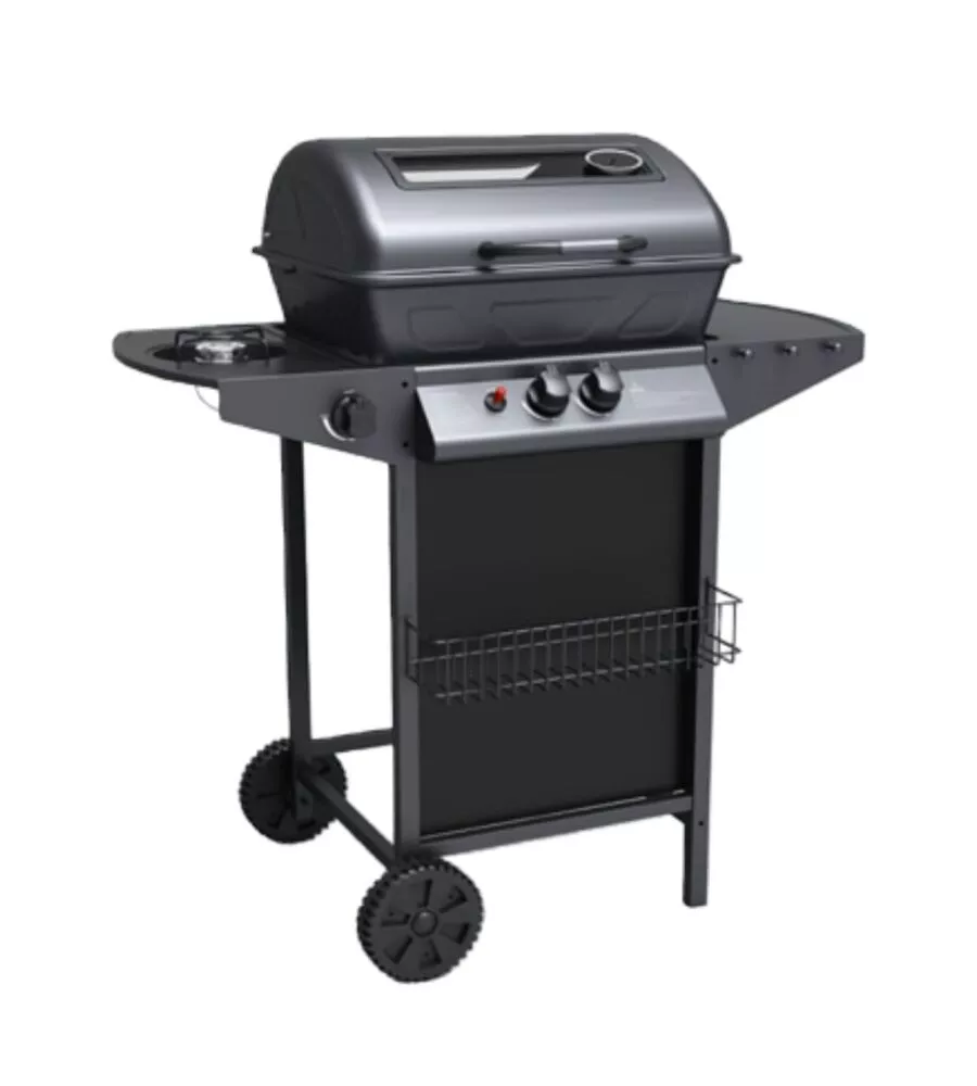 Barbecue a gas arnold "nevada" con finestra in vetro 3 bruciatori