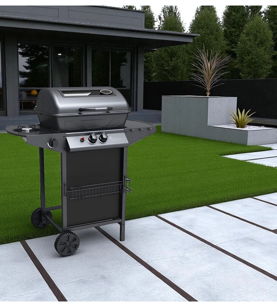 BARBECUE A GAS ARNOLD "NEVADA" CON FINESTRA IN VETRO 3 BRUCIATORI