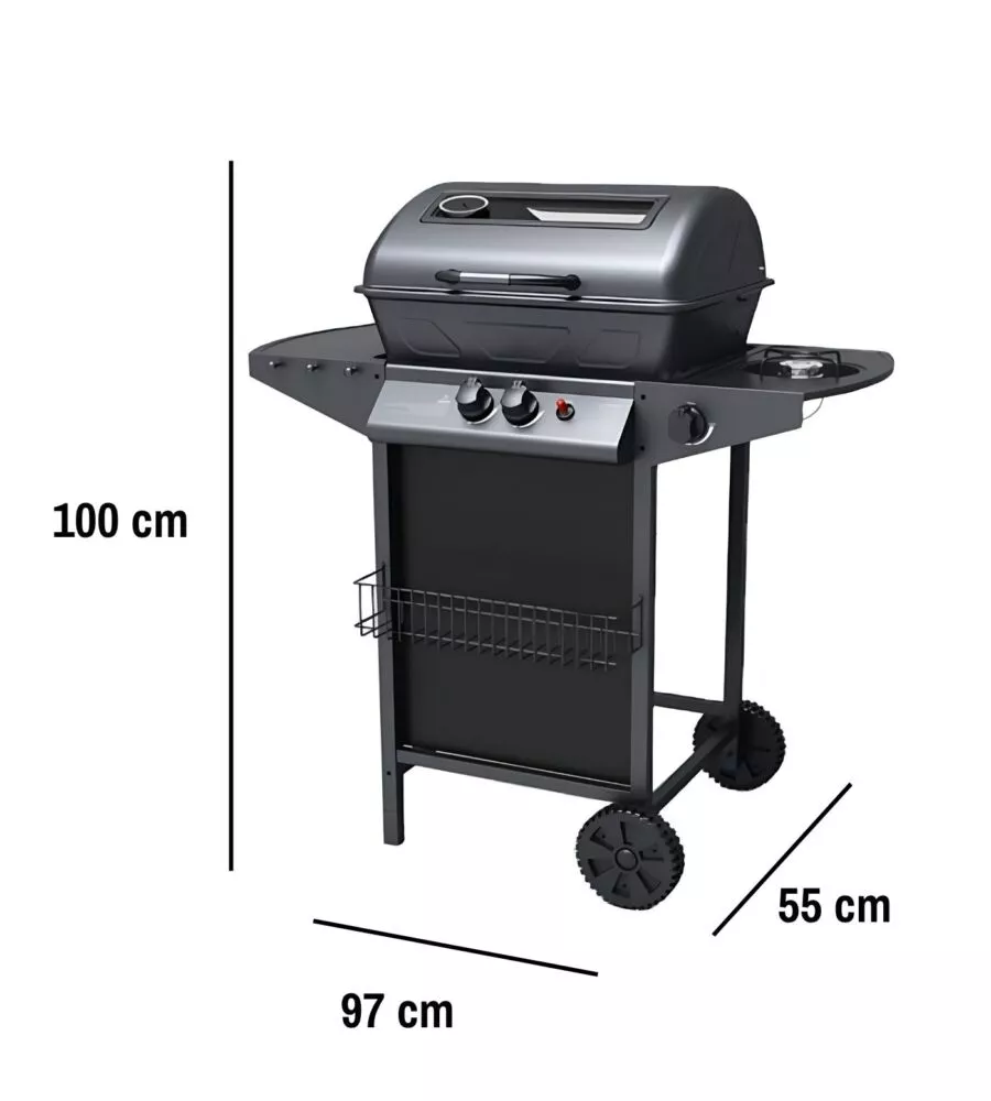 BARBECUE A GAS ARNOLD "NEVADA" CON FINESTRA IN VETRO 3 BRUCIATORI