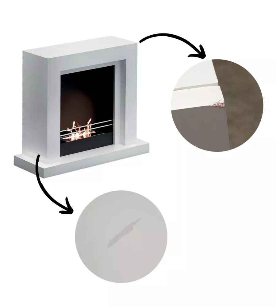 Outlet - difetti estetici - biocamino da pavimento tecno air system "ruby modello camogli" bianco