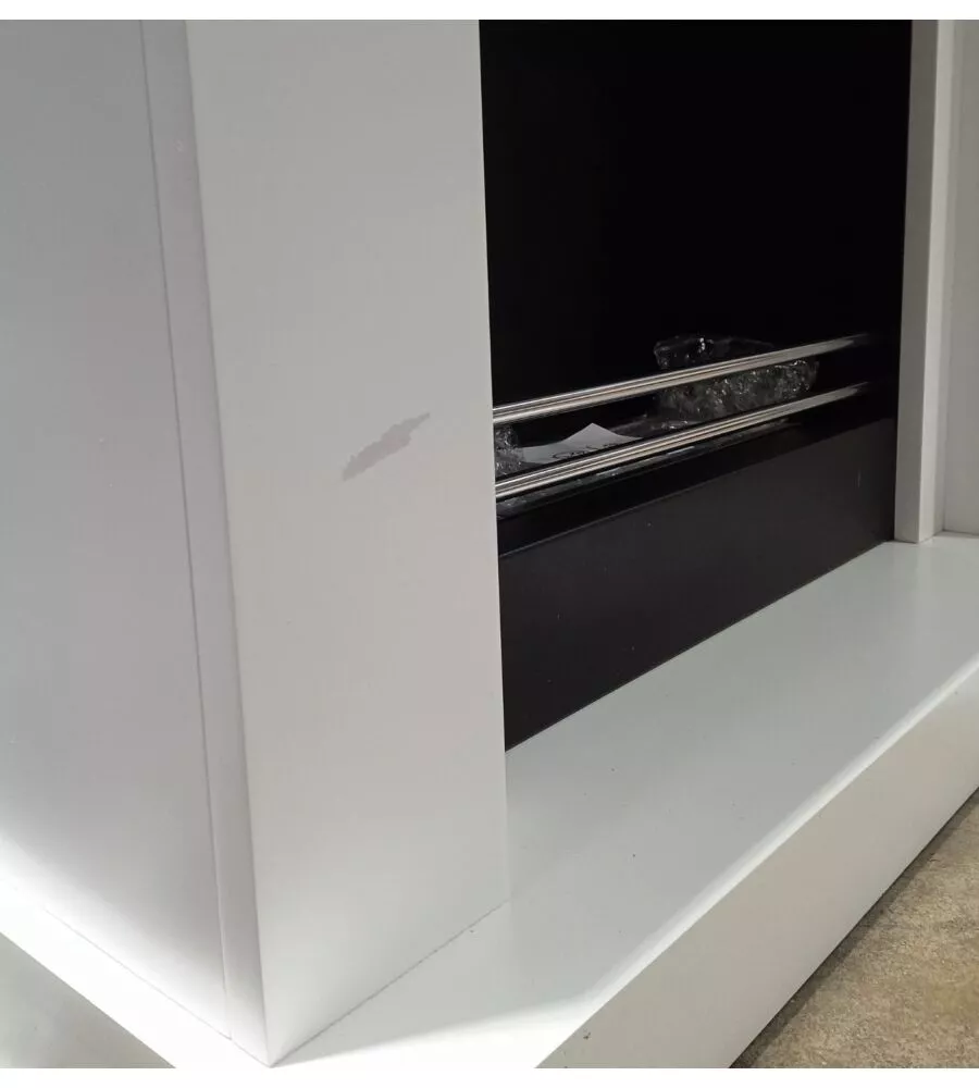Outlet - difetti estetici - biocamino da pavimento tecno air system "ruby modello camogli" bianco