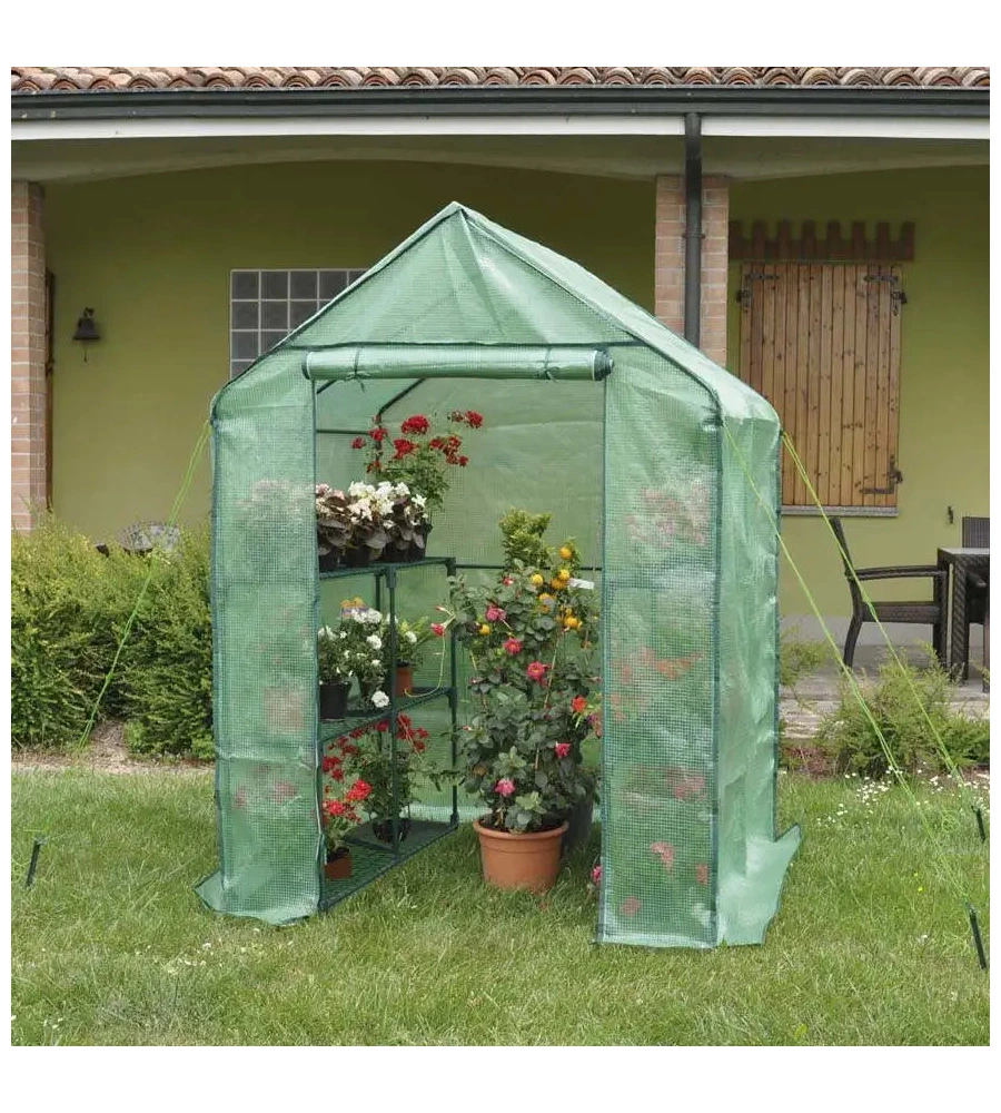 Telo di ricambio verdemax per serra anemone in pe rinforzato verde 140x140x195 cm