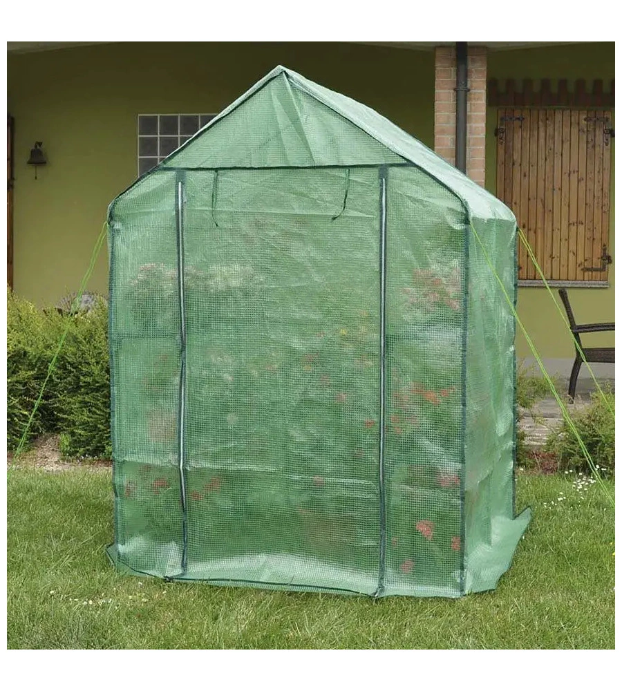 Telo di ricambio verdemax per serra anemone in pe rinforzato verde 140x140x195 cm