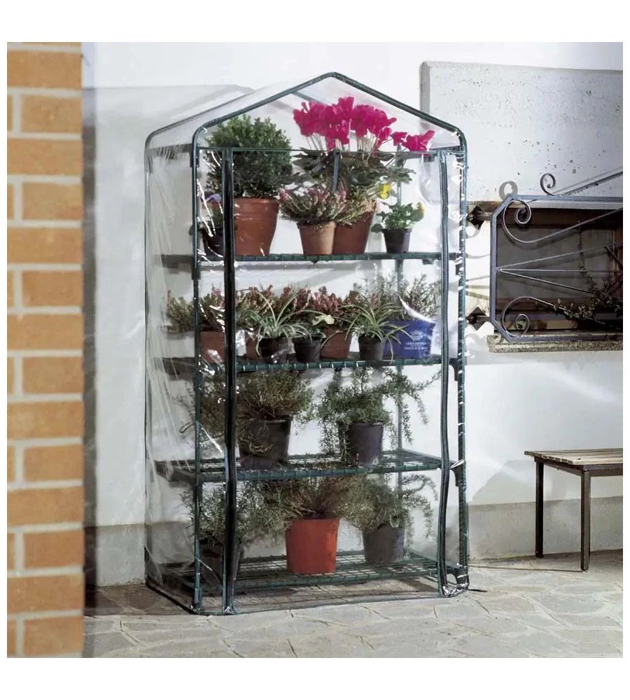 Telo di ricambio verdemax per serra 4 ripiani big in plastica trasparente 90x50x163 cm