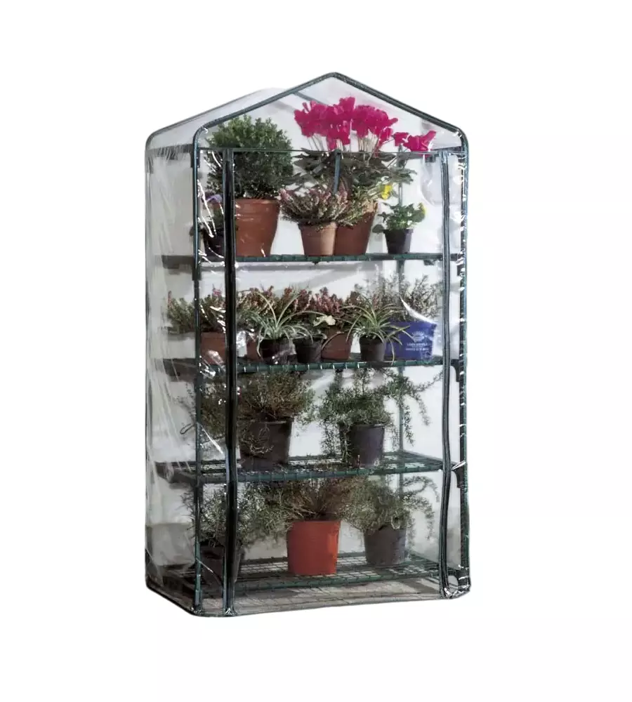 Telo di ricambio verdemax per serra 4 ripiani big in plastica trasparente 90x50x163 cm