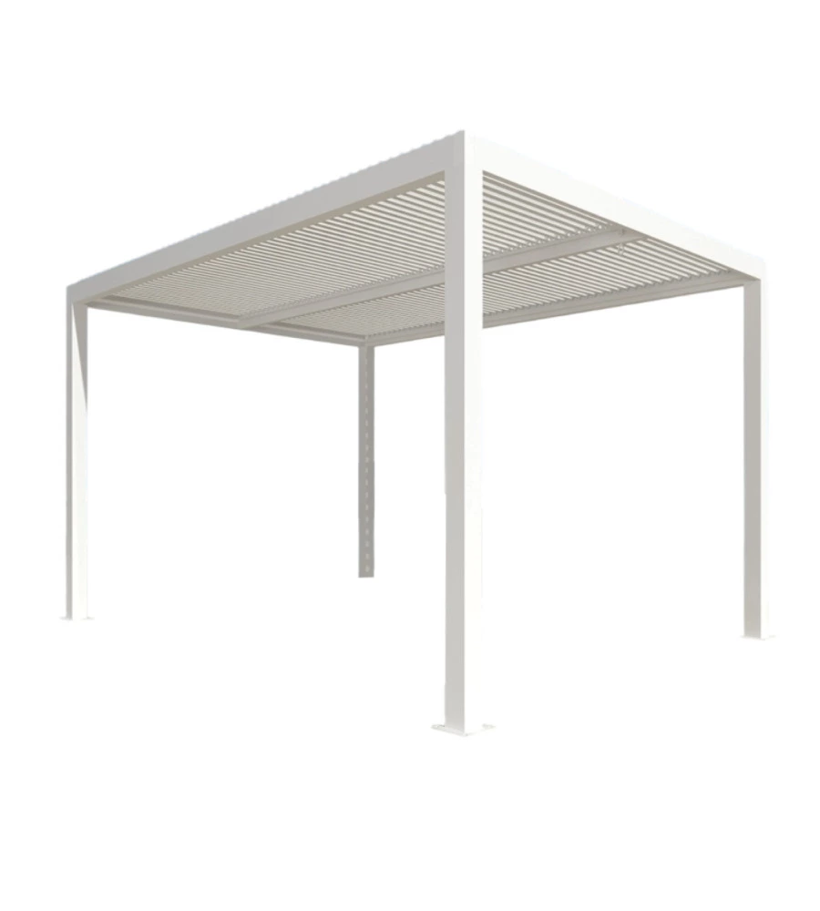 Pergola bioclimatica da esterno "artemide" in alluminio bianco 3x4 m