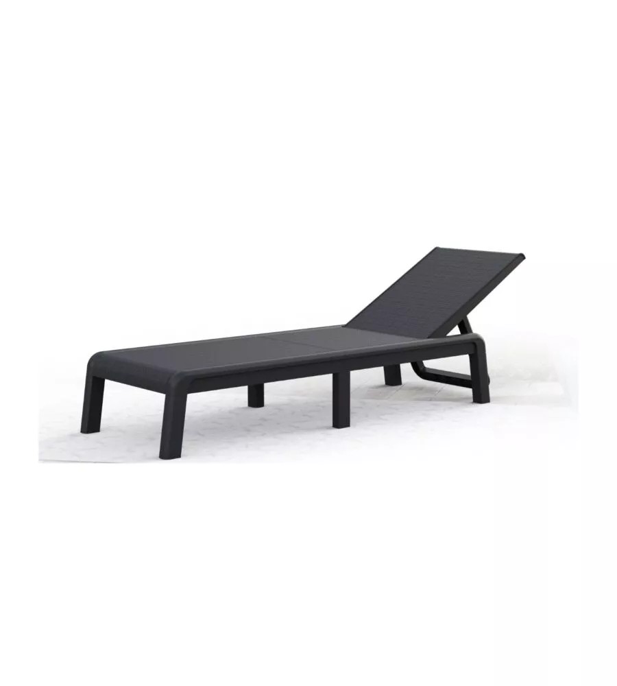 Sdraio reclinabile e ripiegabile keter "mallorca" in polipropilene grafite 187,5x58x29 cm