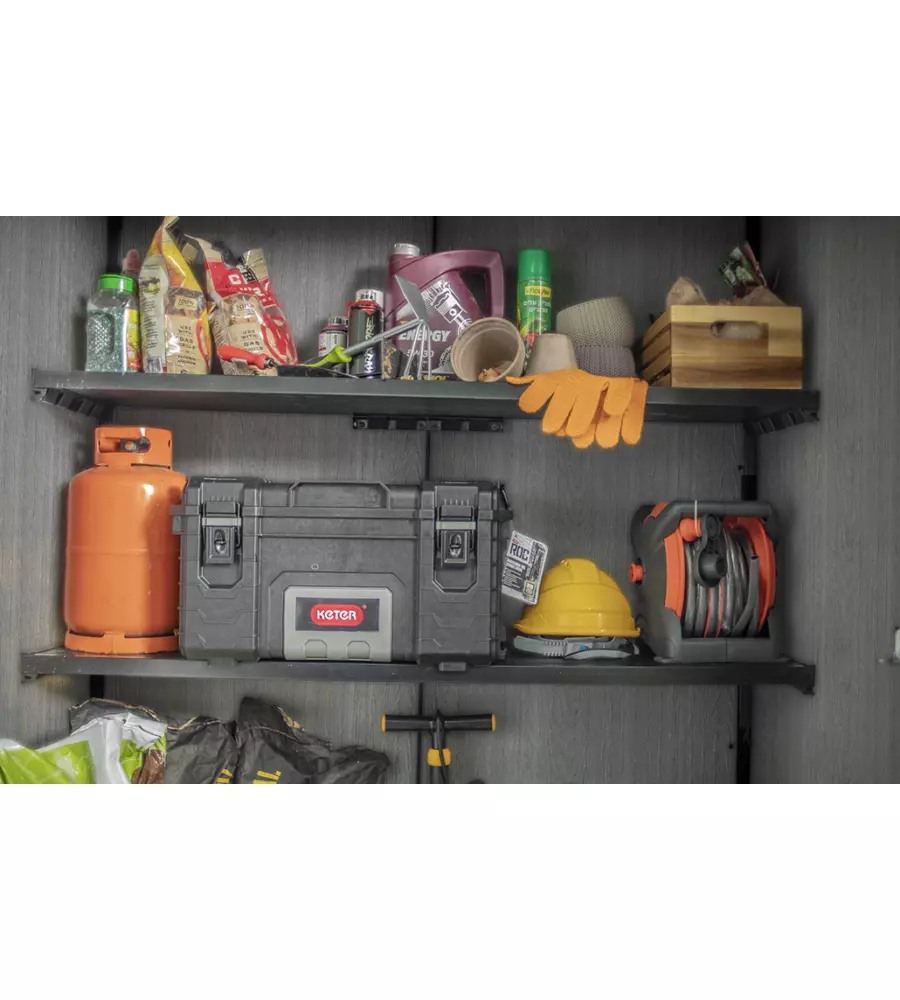 Armadio da esterno keter "cortina alto" in resina 140x73,6x170,4 cm