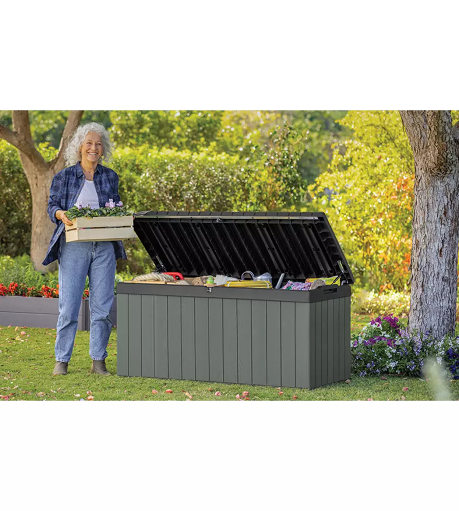 Baule keter "darwin 120g" in resina verde 142,5x65,3x64,3 cm