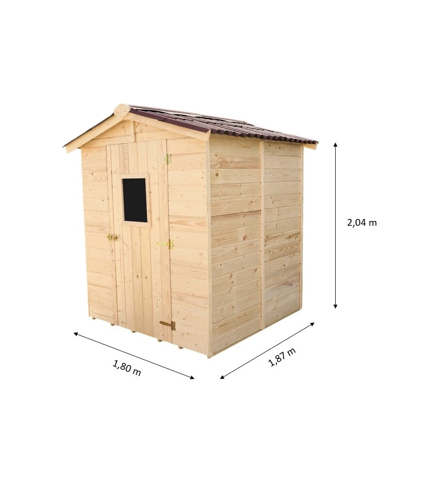 Casetta in legno da giardino habrita 'eden' in abete rosso massiccio 180x187x204 cm