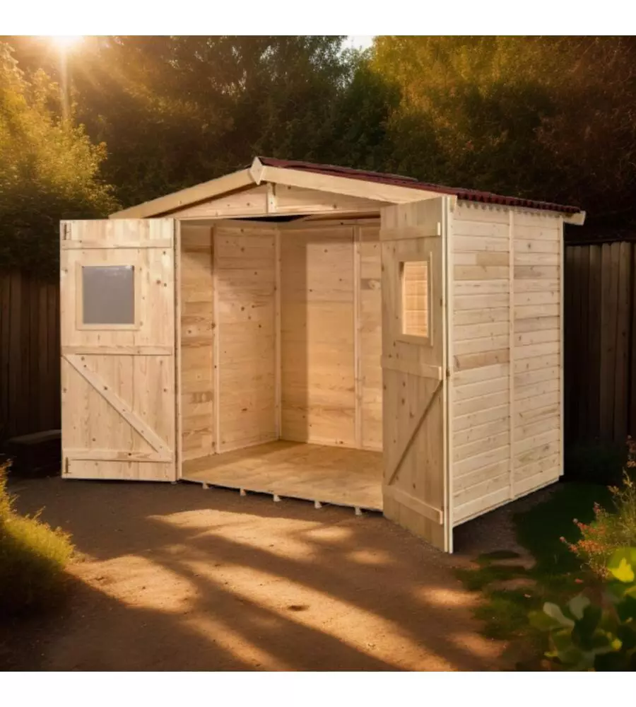 Casetta in legno da giardino habrita "eden" in abete rosso massiccio 270x187x210 cm