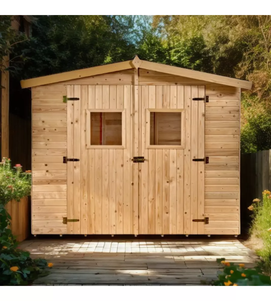 Casetta in legno da giardino habrita "eden" in abete rosso massiccio 270x187x210 cm