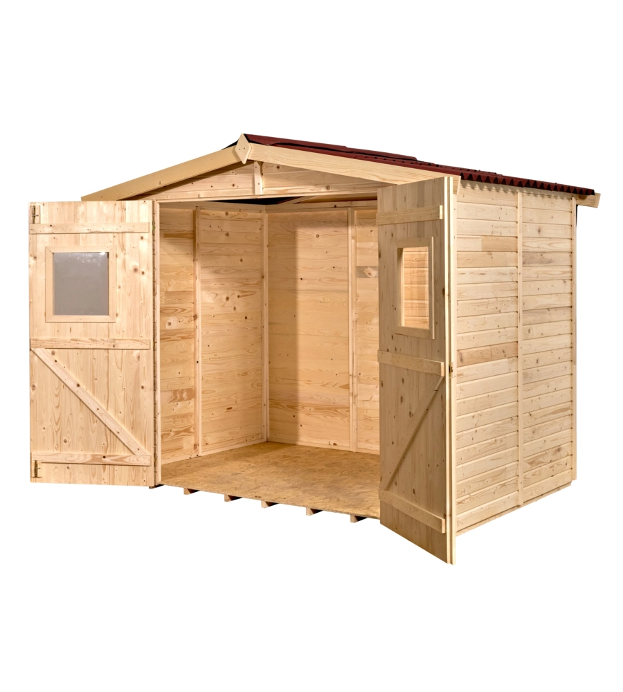 Casetta in legno da giardino habrita "eden" in abete rosso massiccio 270x187x210 cm