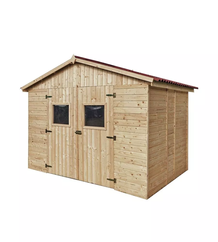 Casetta in legno da giardino habrita "eden" in abete rosso massiccio 300x220x226 cm