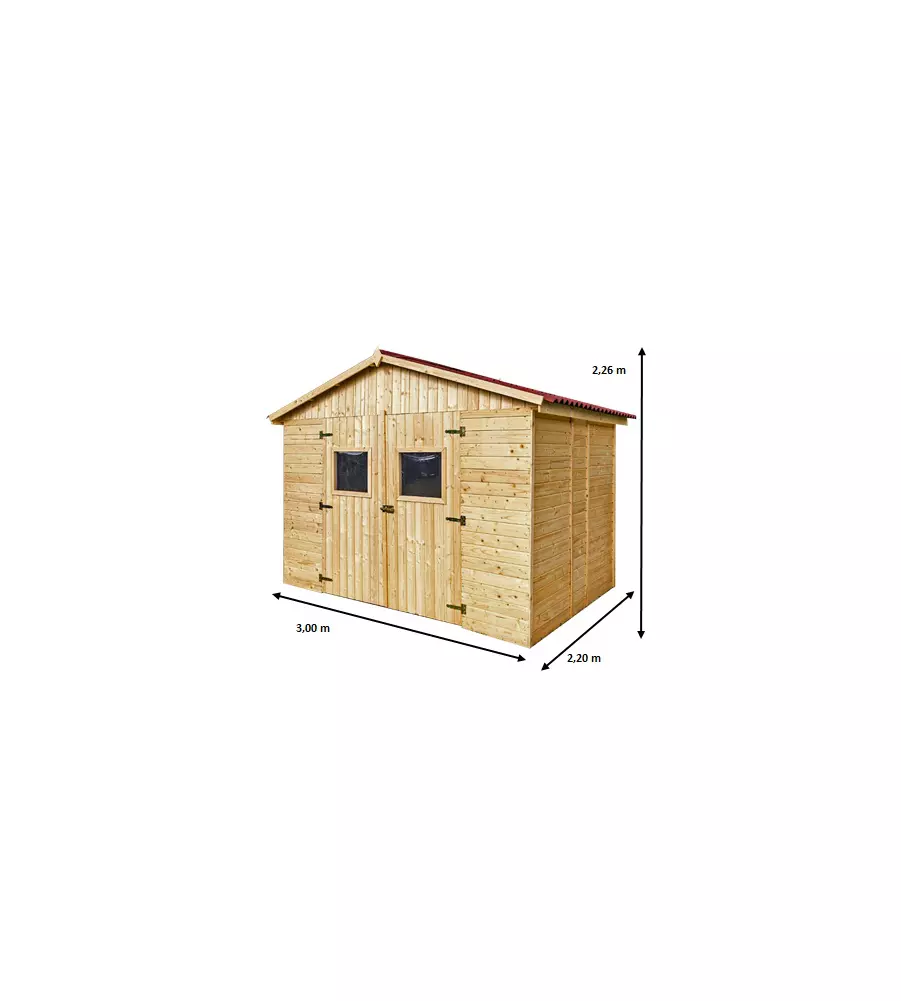 Casetta in legno da giardino habrita 'eden' in abete rosso massiccio 300x220x226 cm