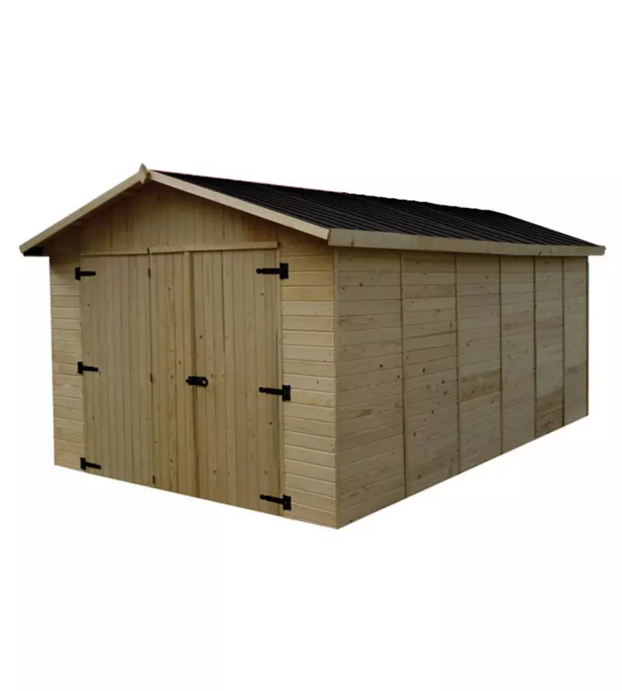 Garage in legno habrita "ed 2848 n" in abete 300x520x226 cm