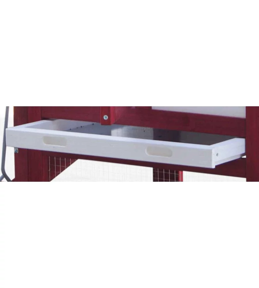 Casetta pollaio per galline in legno habrita "po 1562" rosso e bianco 152x62x92 cm