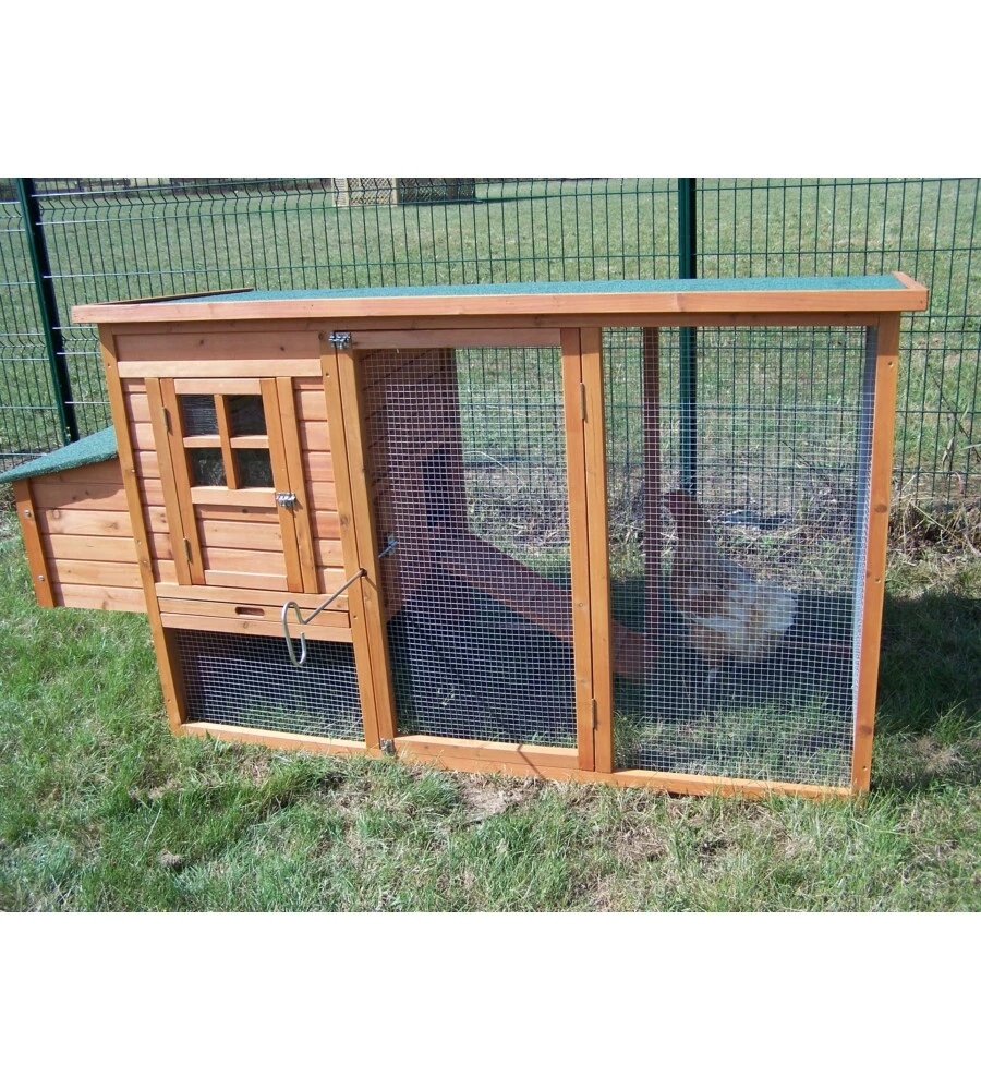 Casetta pollaio per galline in legno habrita "po 2070" 198x75x103 cm