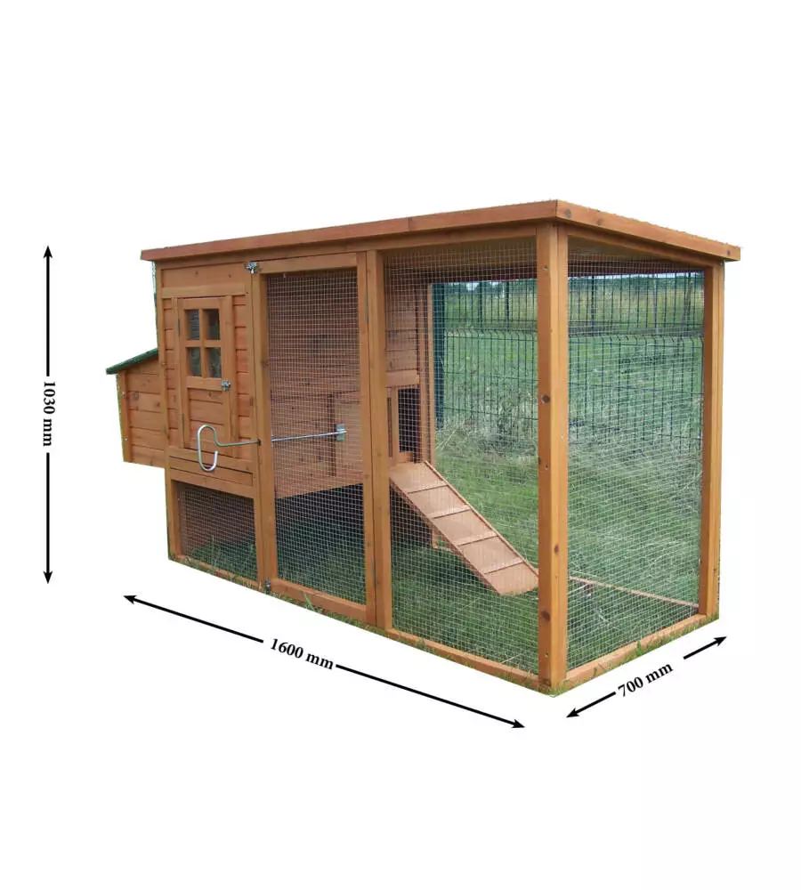 Casetta pollaio per galline in legno habrita 'po 2070' 198x75x103 cm