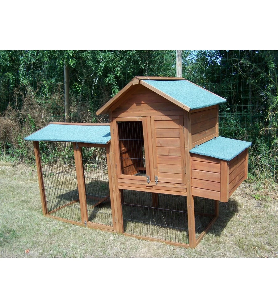 Casetta pollaio per galline habrita "po 2309" in legno 227x94x151 cm