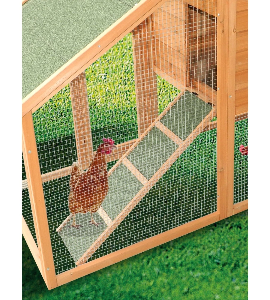 Casetta pollaio per galline habrita "po 2309" in legno 227x94x151 cm