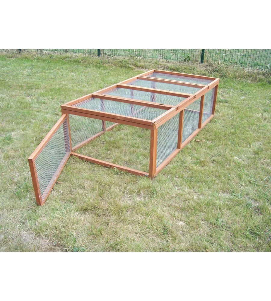 Conigliera da esterno in legno habrita "cl 1809" in pino 180x90x48 cm