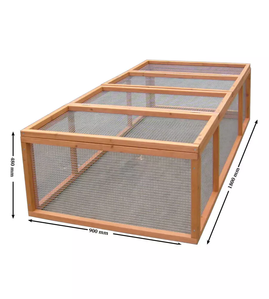 Conigliera da esterno in legno habrita 'cl 1809' in pino 180x90x48 cm