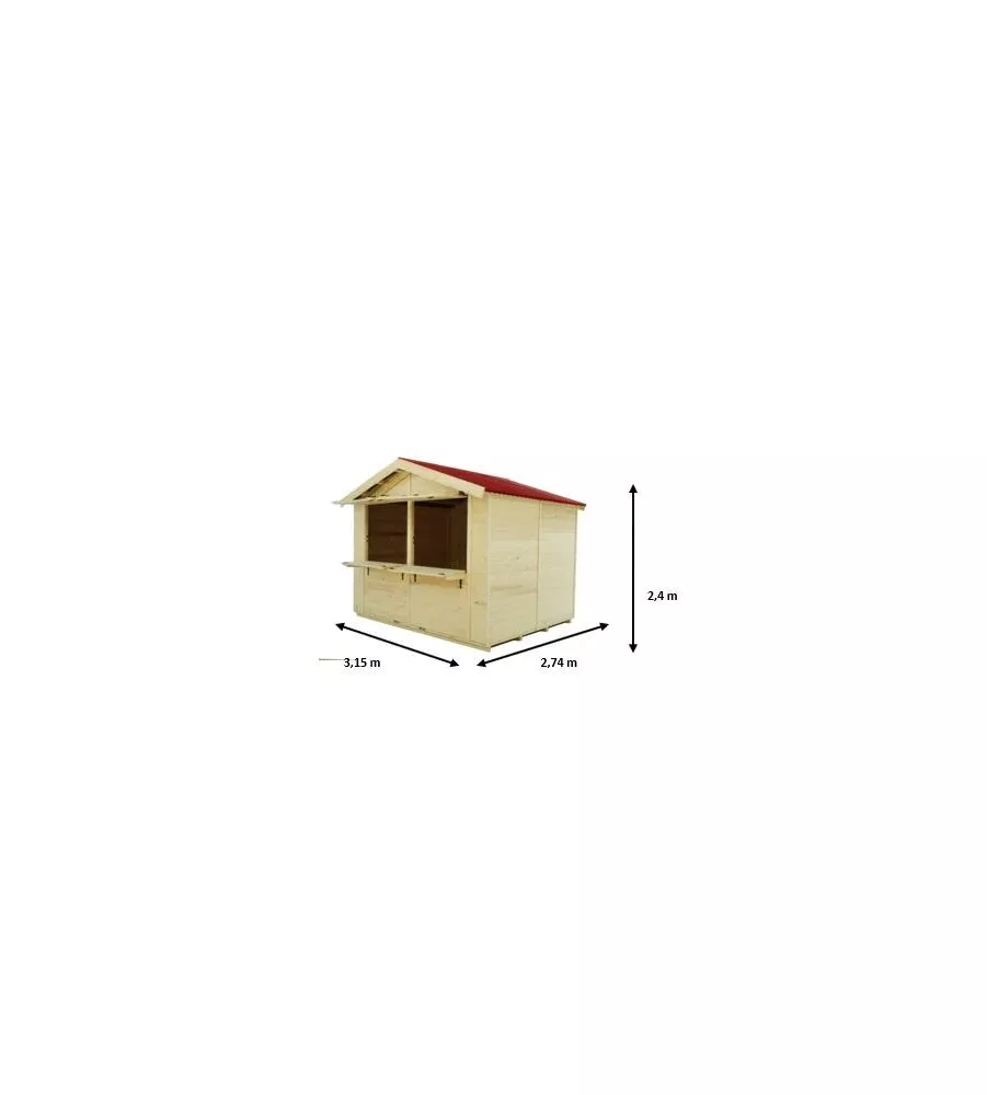 Chiosco in legno da esterno habrita 'sylva 3024' 315x274x240 cm