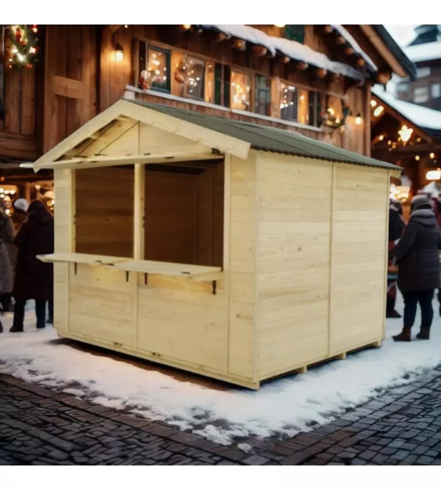Chiosco in legno da esterno habrita "sylva 3624" 375x274x240 cm