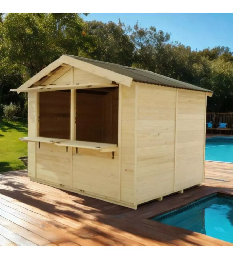 Chiosco in legno da esterno habrita "sylva 3624" 375x274x240 cm