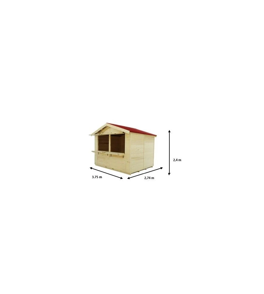 Chiosco in legno da esterno habrita 'sylva 3624' 375x274x240 cm
