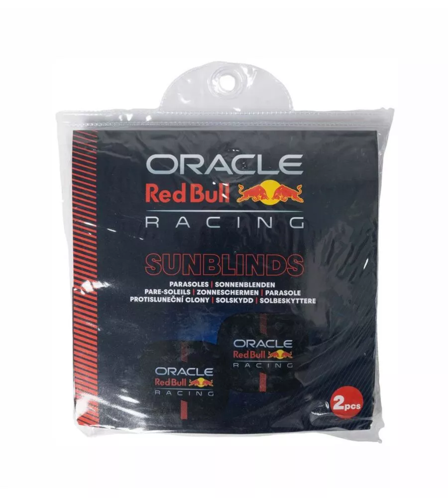 Coppia tendine laterali auto redbull "powerbar" nero e rosso