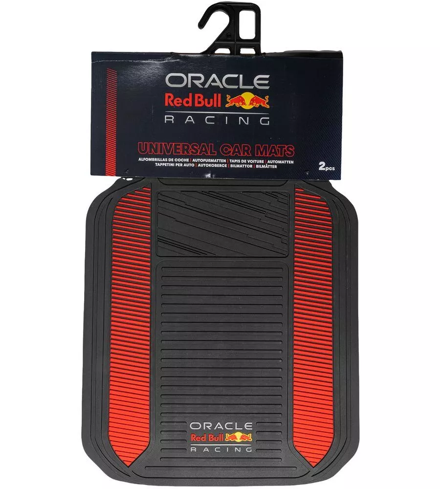 Set 2 tappetini auto redbull "powerbar" nero e rosso