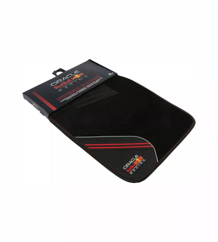 Set tappeti auto redbull "racing" nero e rosso 4 pezzi
