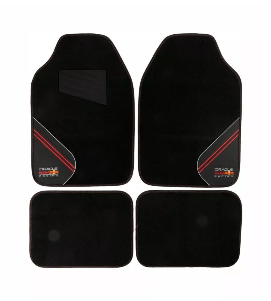 Set tappeti auto redbull "racing" nero e rosso 4 pezzi