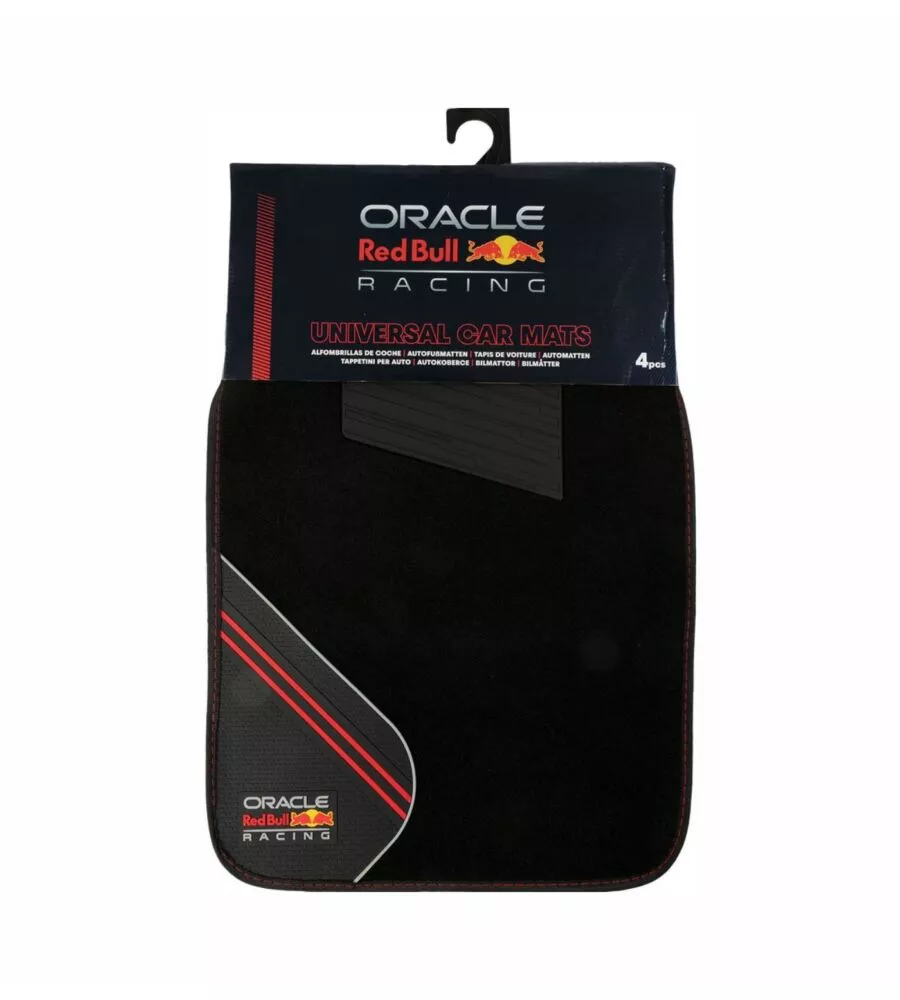 Set tappeti auto redbull "racing" nero e rosso 4 pezzi